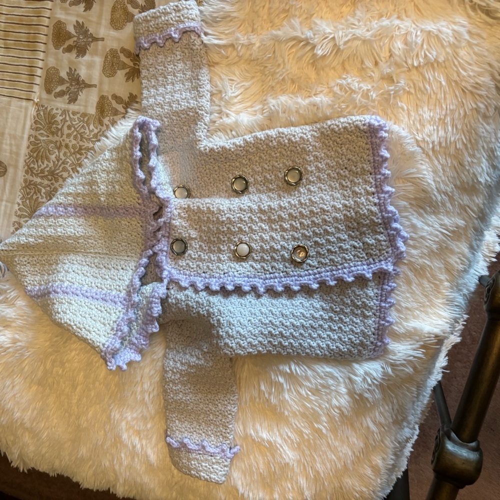 Charming Purple and Cream Crochet Accessory